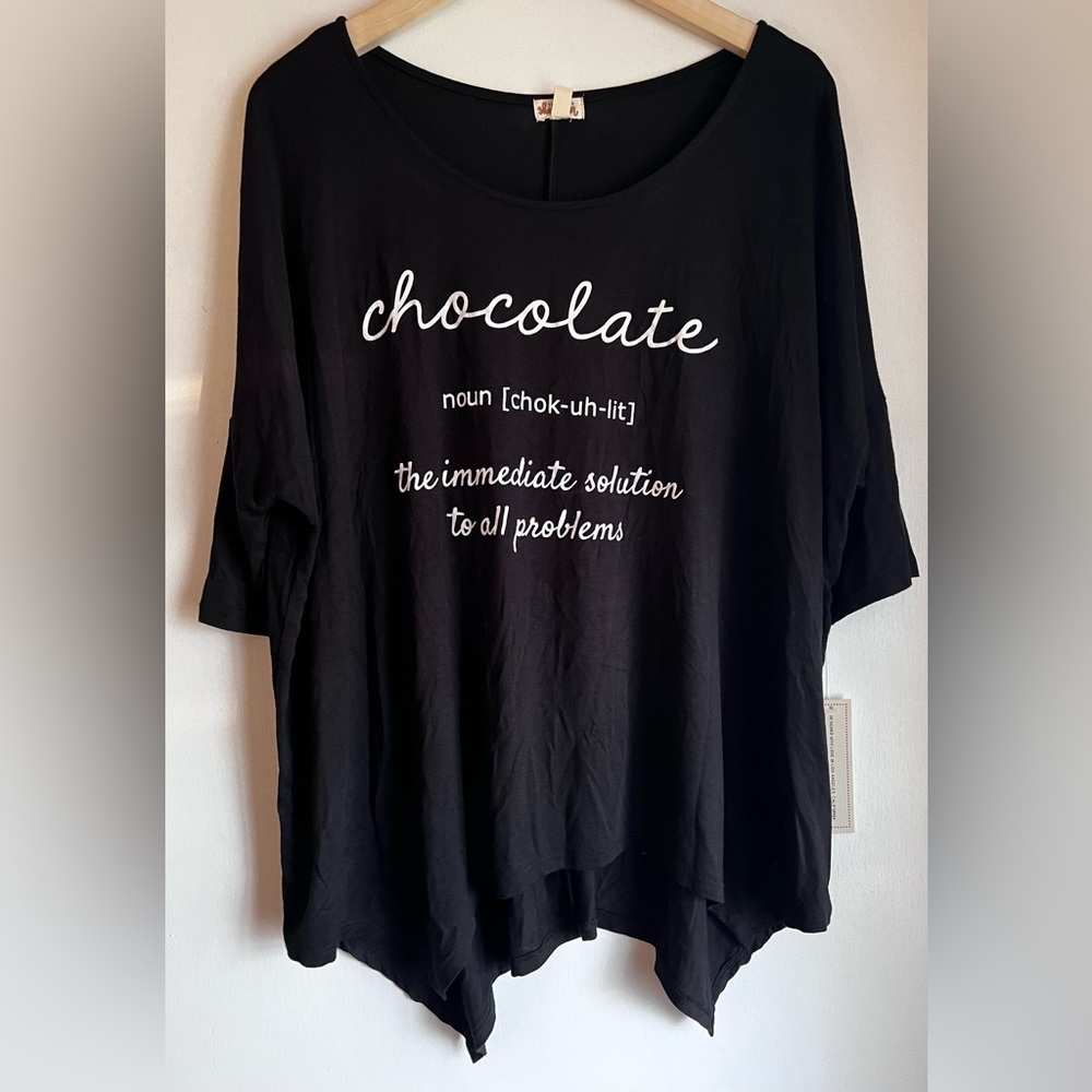 NWT Black Graphic Chocolate Definition Tee, S